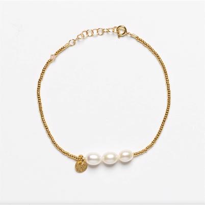 Sorelle Jewellery 3 Pearls Armbånd Gold